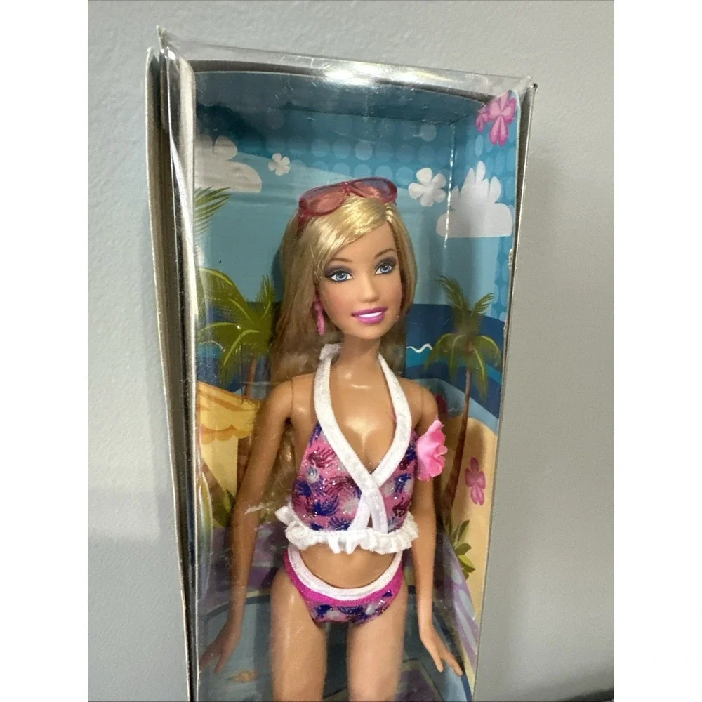 Barbie Surf's-Up Beach Barbie Doll Blonde Swimsuit 2007 Mattel‎ L9544 NEW